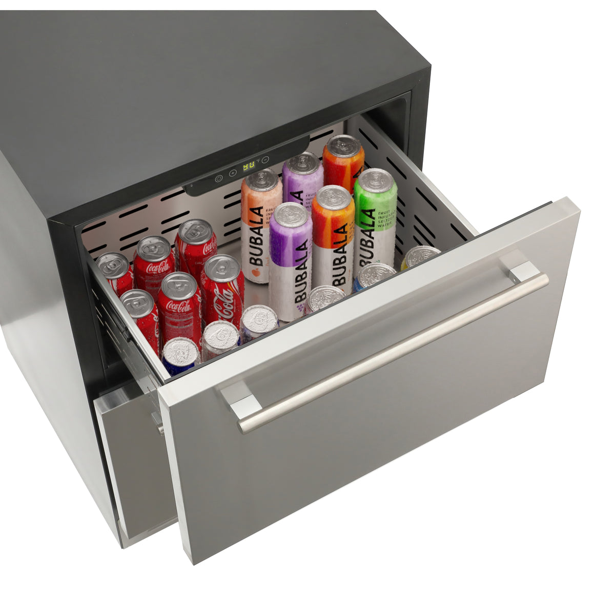 KoolMore KM-OKS-RD2 24-Inch Glass Door Merchandiser Refrigerator — 2 Drawers
