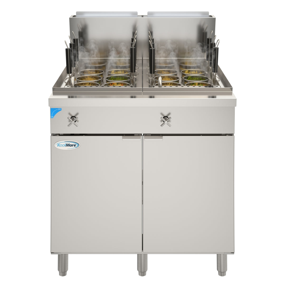 KoolMore KM-PC12-NG Pasta Cooker — 4 Burners, Silver
