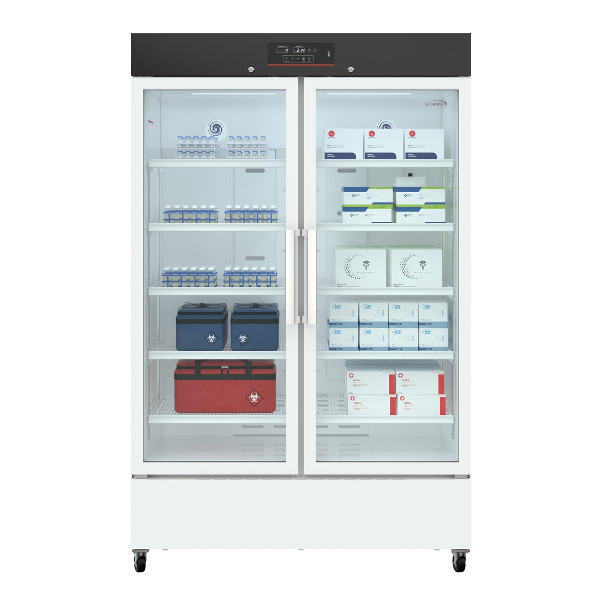 KoolMore KM-PHR-35C 48-Inch Laboratory / Medical Refrigerator — 35 cu. ft., 2 Doors, White