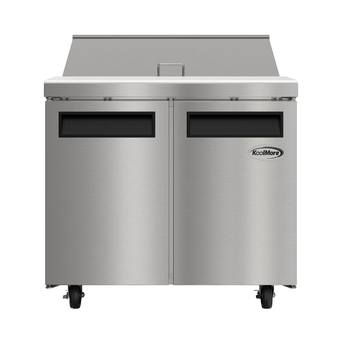 KoolMore KM-PTR36-2D 36-Inch Sandwich / Salad Prep Table — 11 cu. ft., 2 Doors, Stainless-Steel