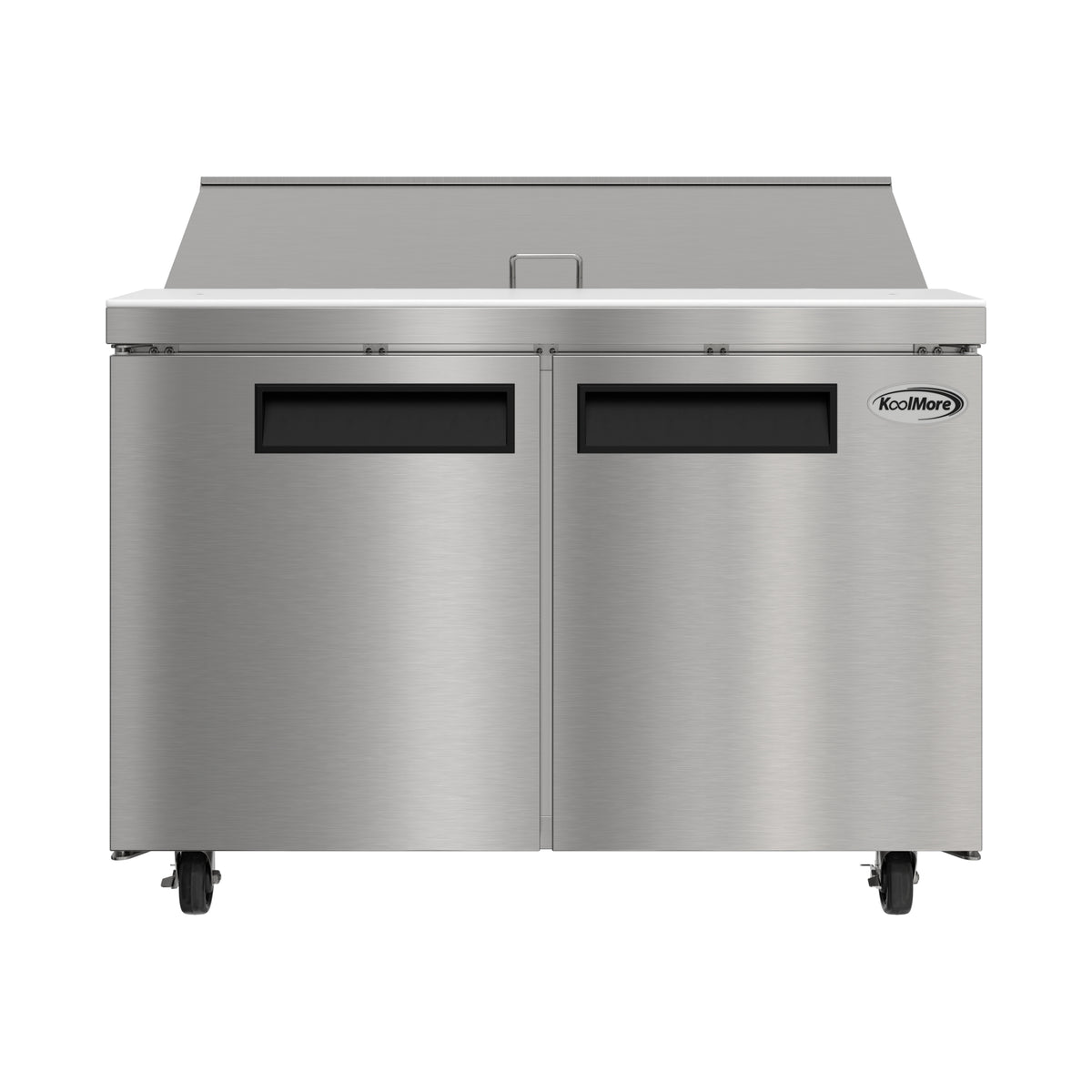 KoolMore KM-PTR46-2D 46-Inch Sandwich / Salad Prep Table — 14 cu. ft., 2 Doors, Stainless-Steel