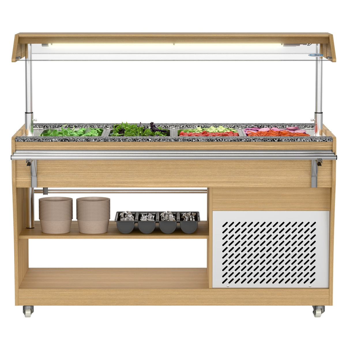 KoolMore KM-RBT-54ACS 59-Inch Buffet Serving Station — Walnut