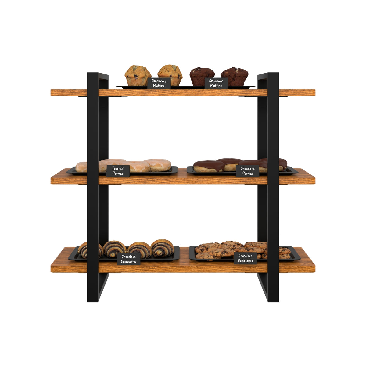 KoolMore KM-SDW-3ROP 28-Inch Wooden Merchandising Display Rack