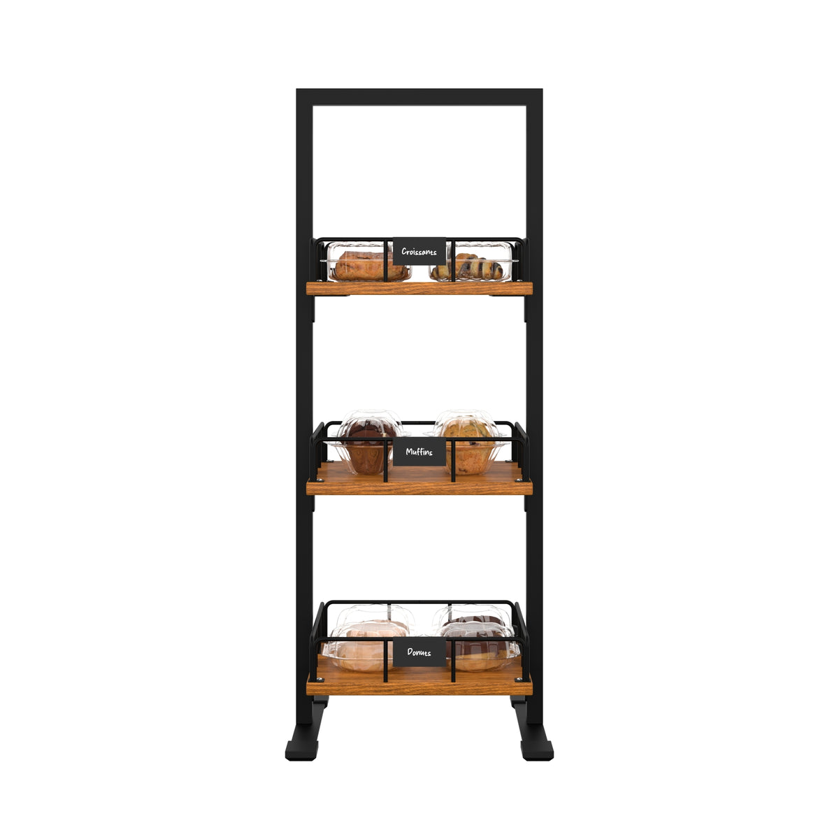 KoolMore KM-SDW-3SOP 12-Inch Non-Refrigerated Wooden Display Case