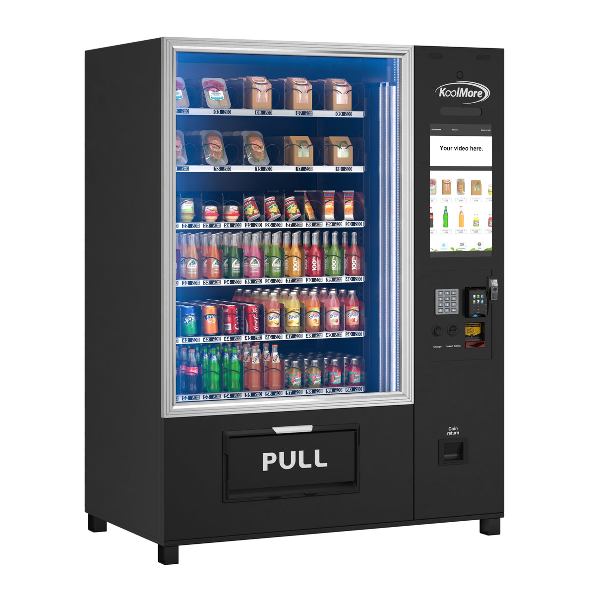 KoolMore KM-VMRWT-66EBCR Refrigerated Vending Machine — 66 Slots
