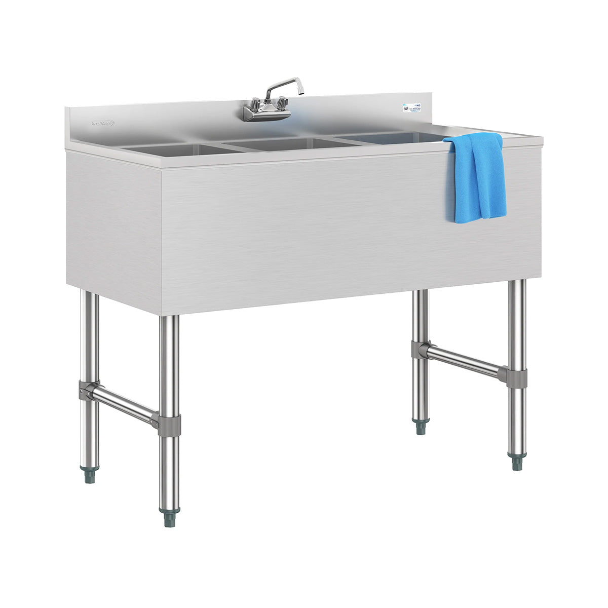 KoolMore SBR3B38-320 38-Inch Underbar Sink — Brushed Stainless-Steel