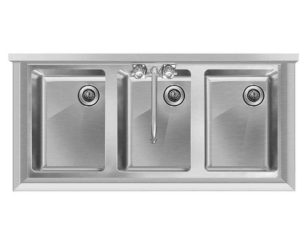 KoolMore SBR3B38-320 38-Inch Underbar Sink — Brushed Stainless-Steel