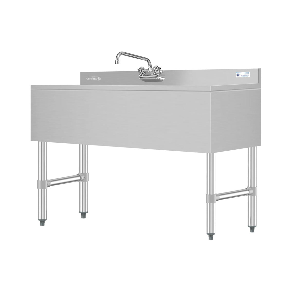 KoolMore SBR3B48-L-320 48-Inch Underbar Sink — Brushed Stainless-Steel