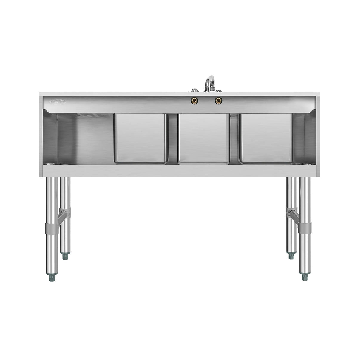 KoolMore SBR3B48-R-320 48-Inch Underbar Sink — Brushed Stainless-Steel