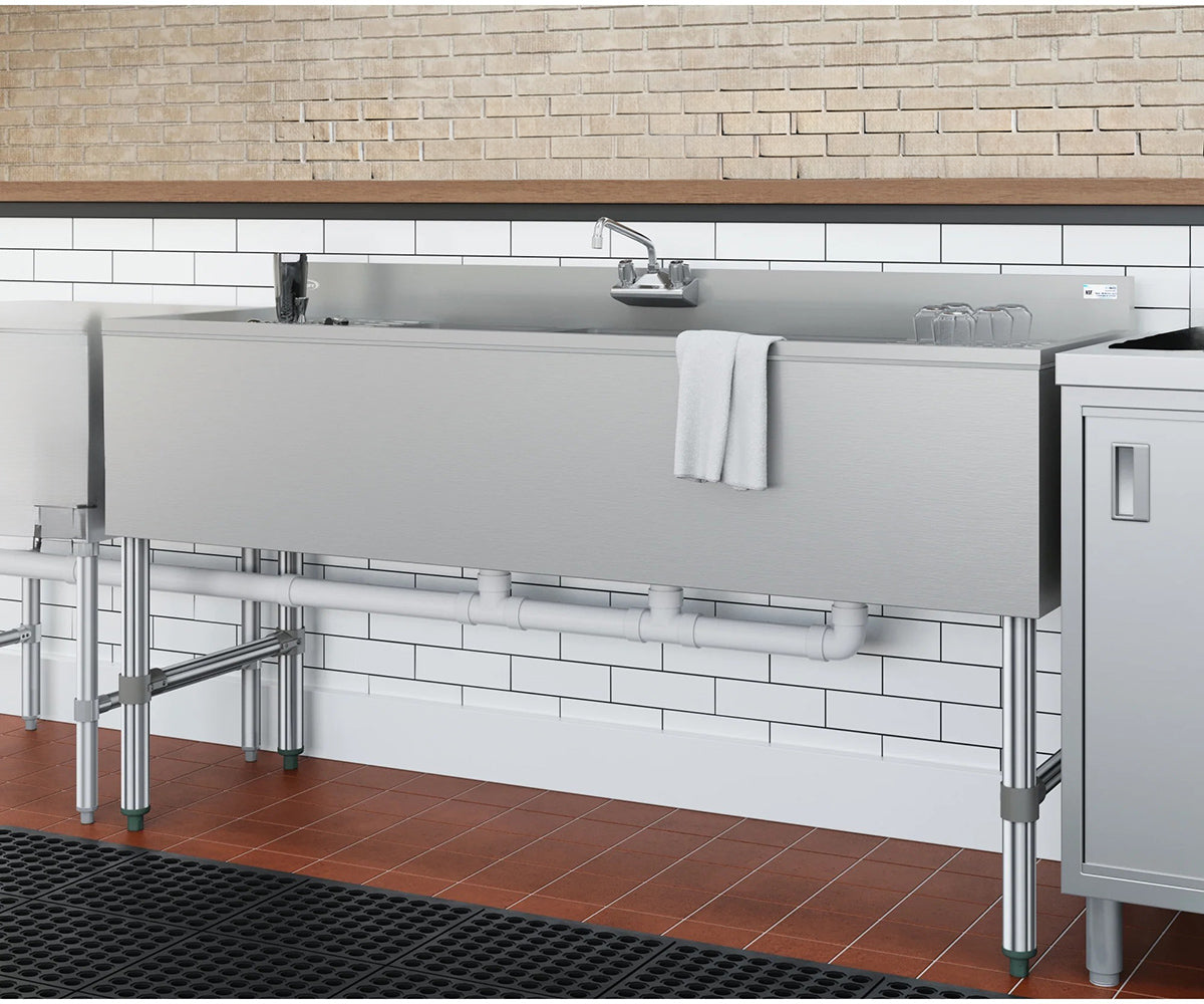 KoolMore SBR3B60-LR-320 60-Inch Underbar Sink — Brushed Stainless-Steel