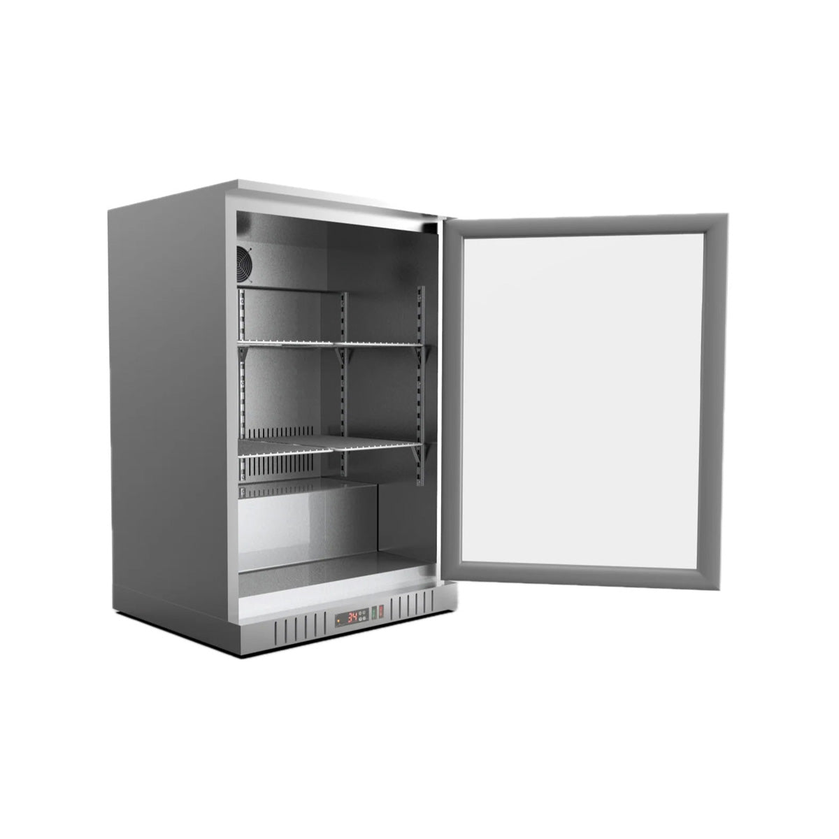 KoolMore BC-1DSW-SS 24-Inch Back Bar Cooler — 4.1 cu. ft., 1 Door, Stainless-Steel