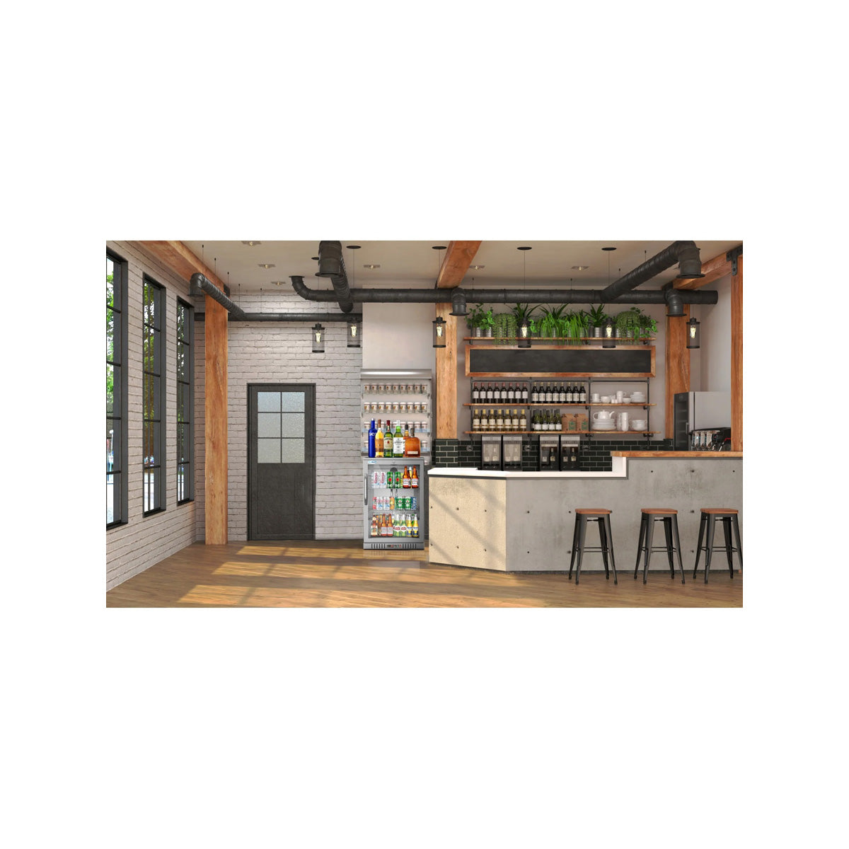 KoolMore BC-1DSW-SS 24-Inch Back Bar Cooler — 4.1 cu. ft., 1 Door, Stainless-Steel