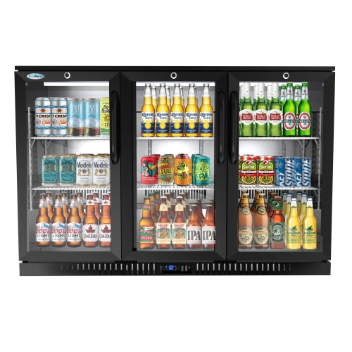 KoolMore BC-3DSW-BK 53-Inch Back Bar Cooler — 11 cu. ft., 3 Doors, Black