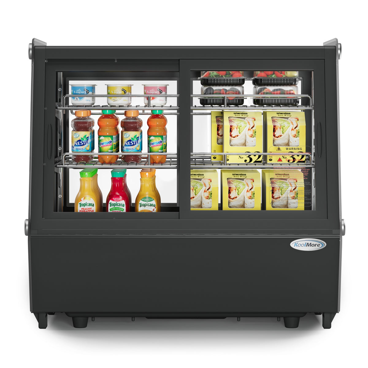 KoolMore CDC-125-BK 28-Inch Refrigerated Countertop Display Case — 4 Doors