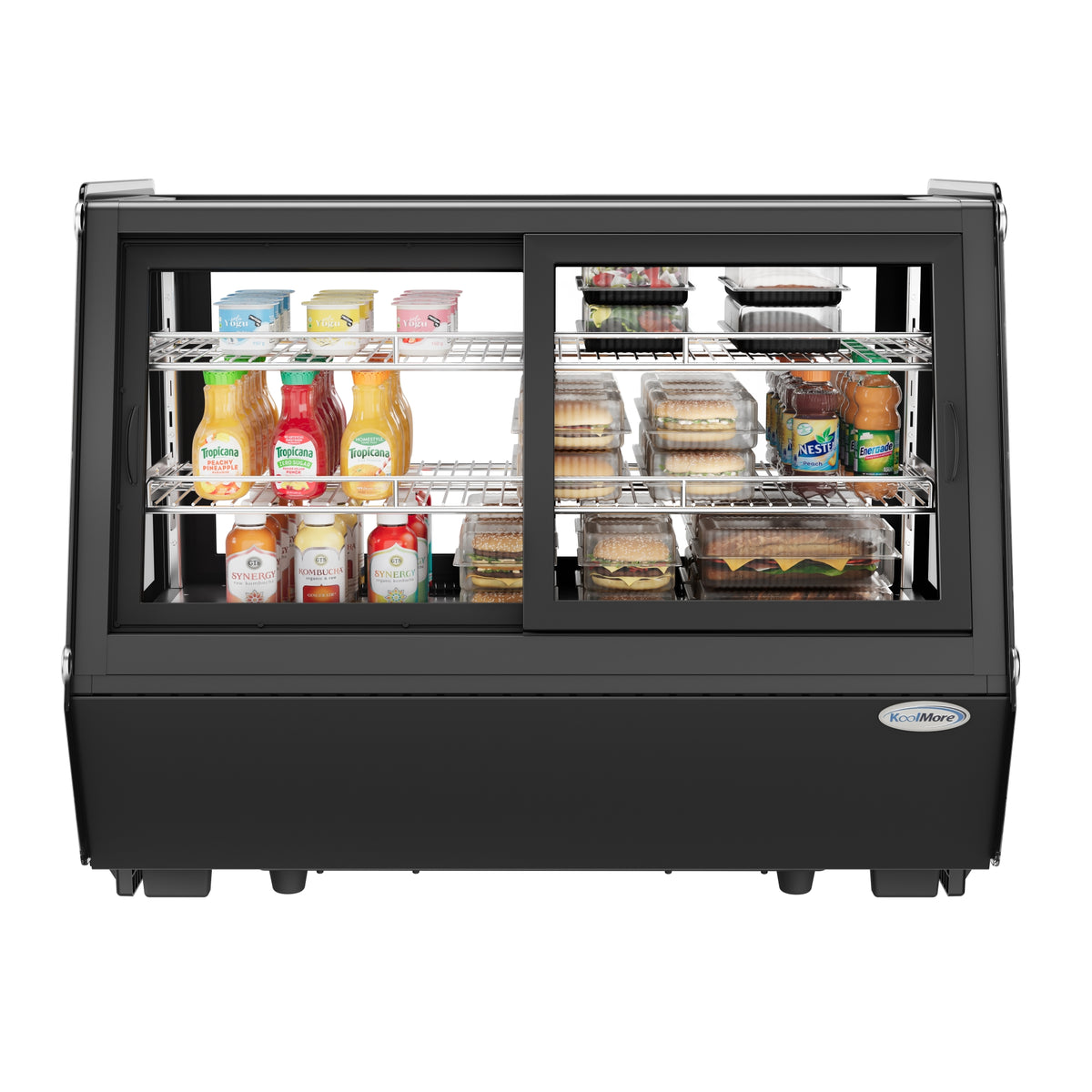 KoolMore CDC-165-BK 35-Inch Refrigerated Countertop Display Case — 4 Doors