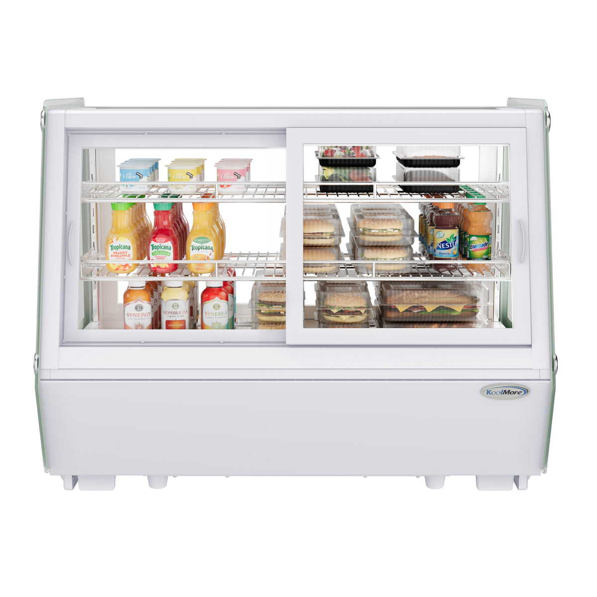 KoolMore CDC-165-WH 35-Inch Refrigerated Countertop Display Case — 4 Doors
