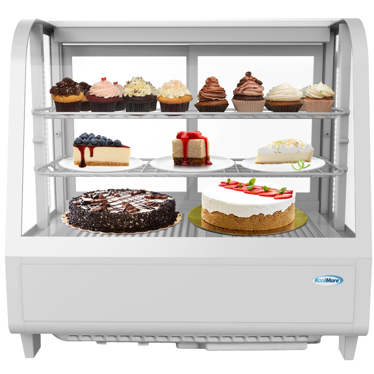 KoolMore CDC-3C-WH 27-Inch Refrigerated Countertop Display Case — 3.6 cu. ft., 2 Doors