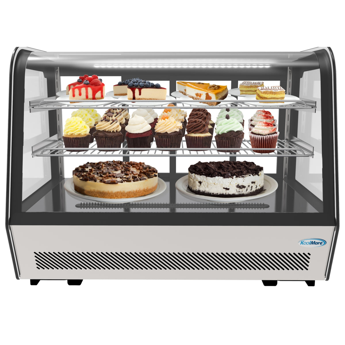 KoolMore CDC-5C-BK 35-Inch Refrigerated Countertop Display Case — 5.6 cu. ft., 2 Doors