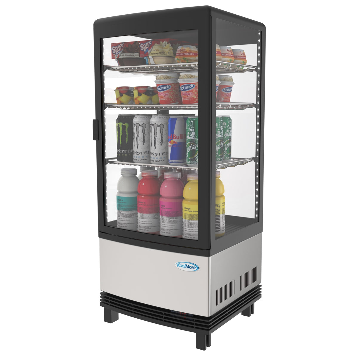 KoolMore CDCU-3C-SS 17-Inch Refrigerated Countertop Display Case — 3 cu. ft., Stainless Steel