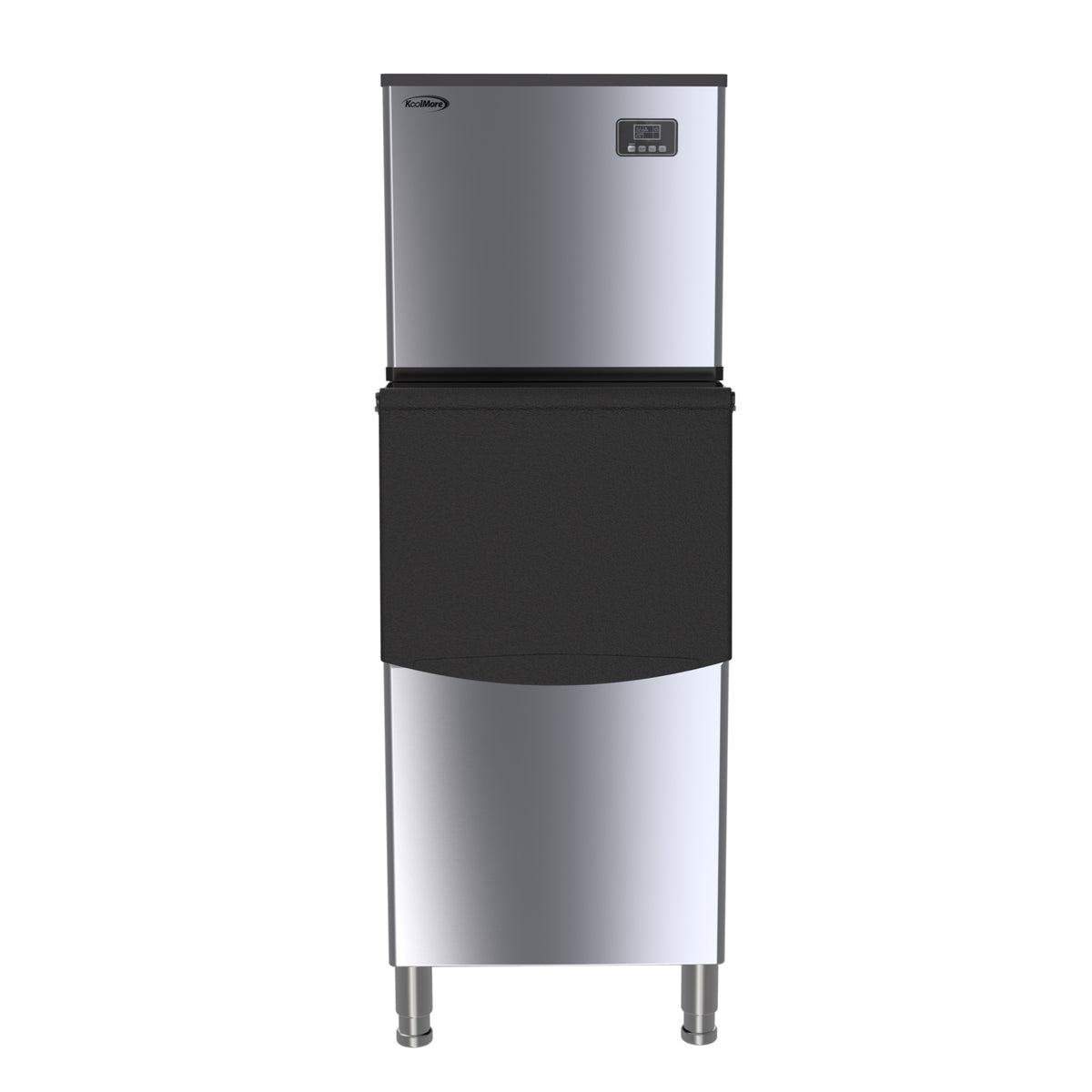 KoolMore CIM-315 25-Inch Ice Maker with Storage Bin — NA Drawers, Black and Stainless-Steel