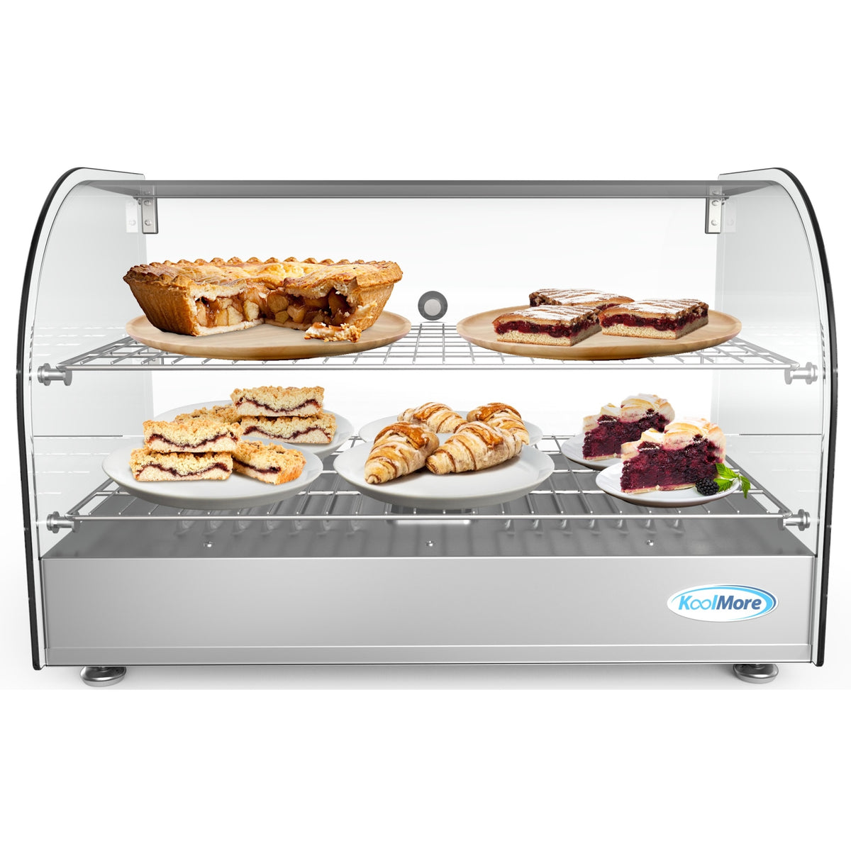 KoolMore HDC-1.5C 22-Inch Heated Countertop Display Case — Stainless-Steel