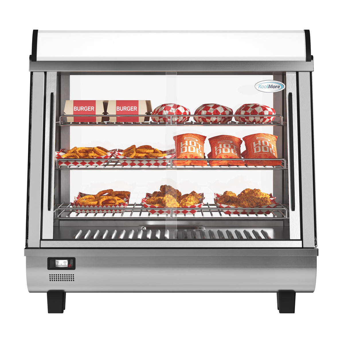 KoolMore HDC-3C-SS 26-Inch Heated Countertop Display Case — 6.5 cu. ft., Stainless-Steel