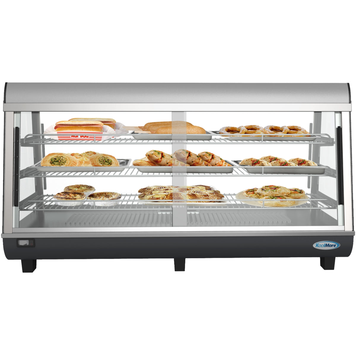KoolMore HDC-6C 48-Inch Heated Countertop Display Case — 6.5 cu. ft., Stainless-Steel