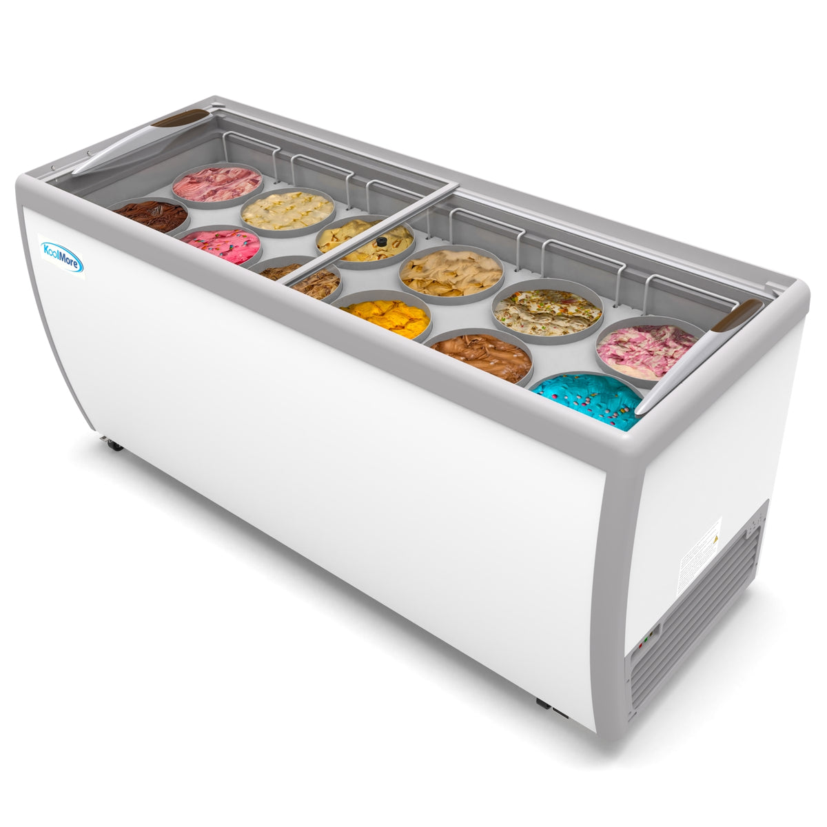 KoolMore KM-ICD-71SD 70-Inch Ice Cream Dipping Cabinet — 20 cu. ft., 2 Doors, White