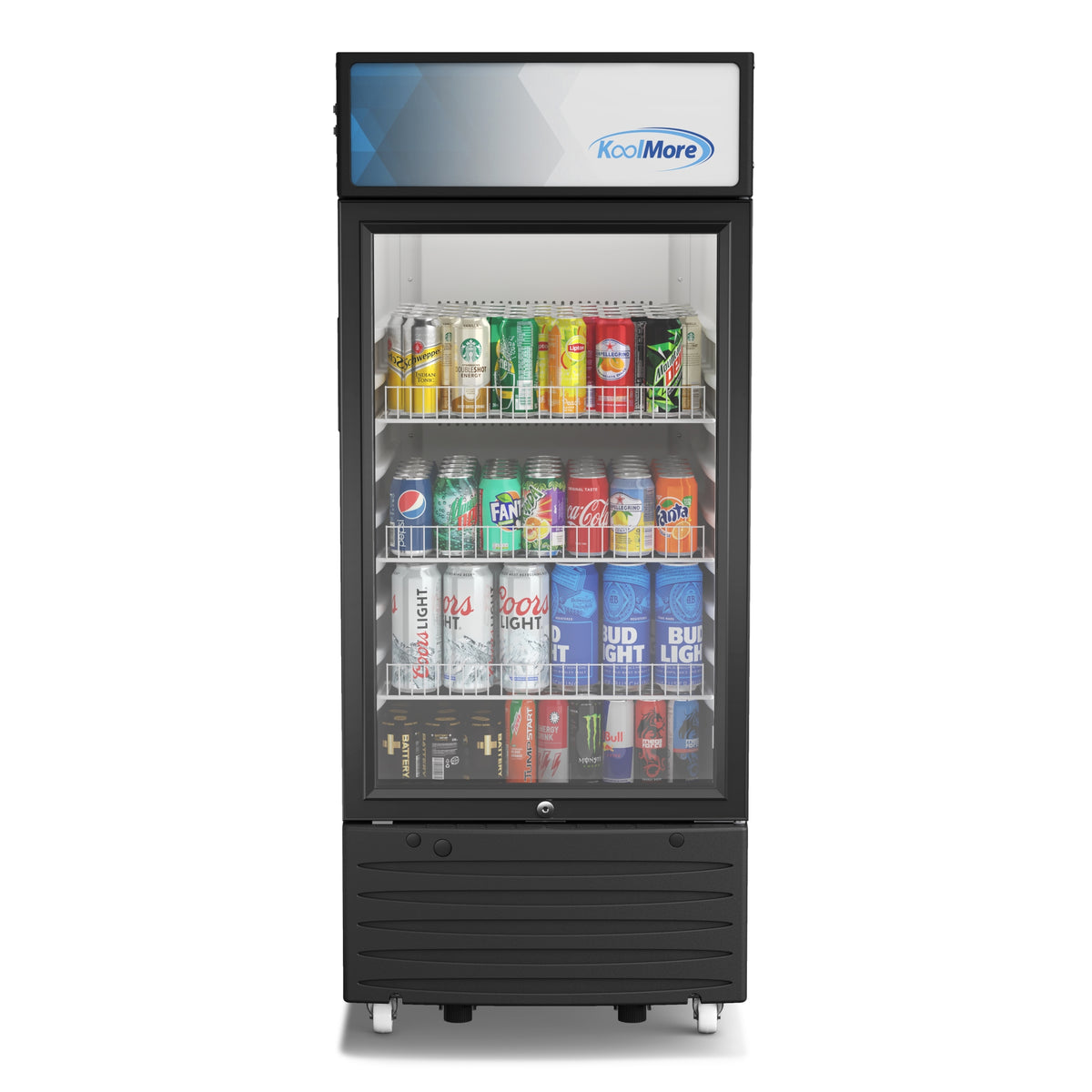 KoolMore KM-MDR-1D-6C Glass Door Merchandiser Refrigerator — 6 cu. ft., 1 Door