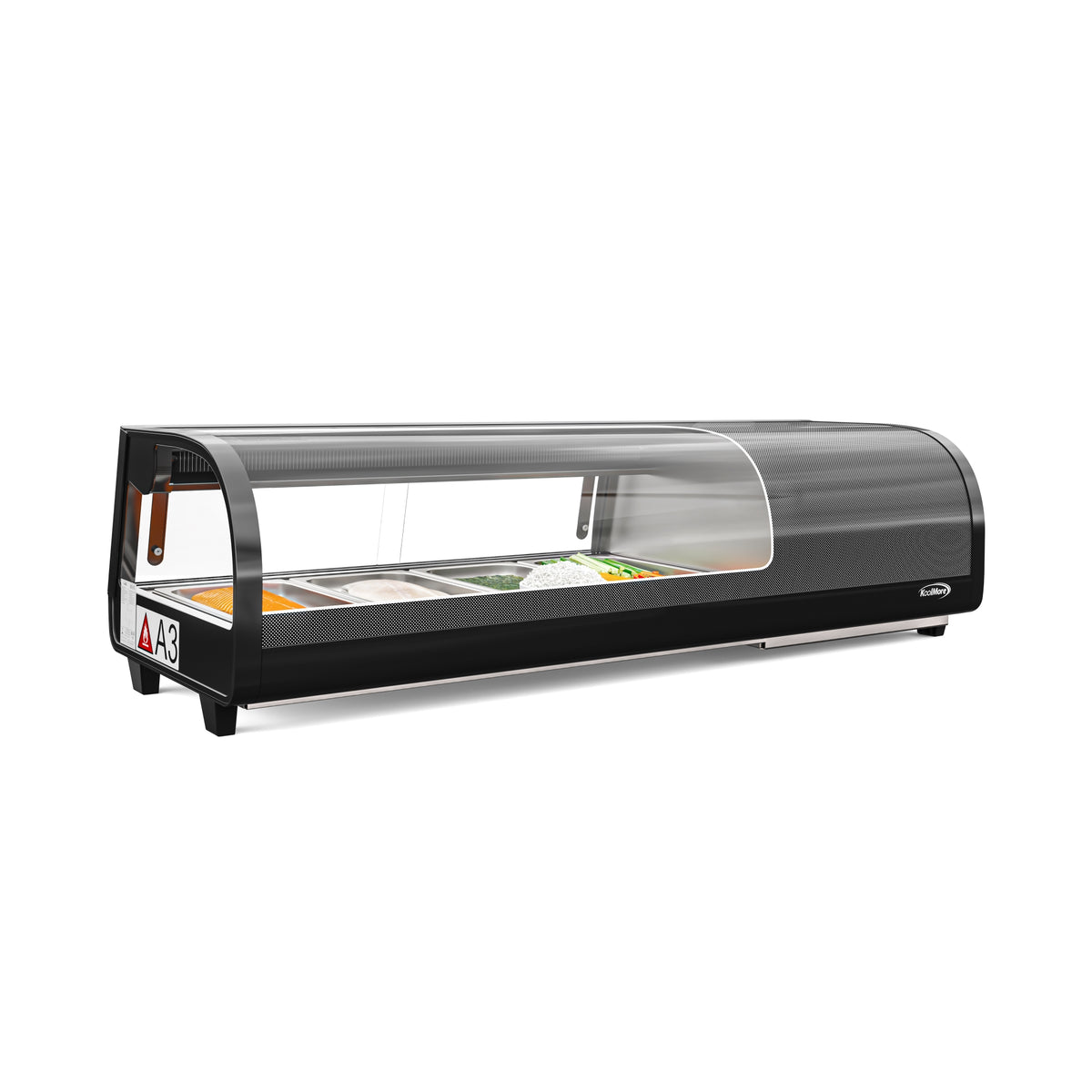 KoolMore KM-SR46-BK 46-Inch Refrigerated Sushi Display Case — 2 Doors, Black