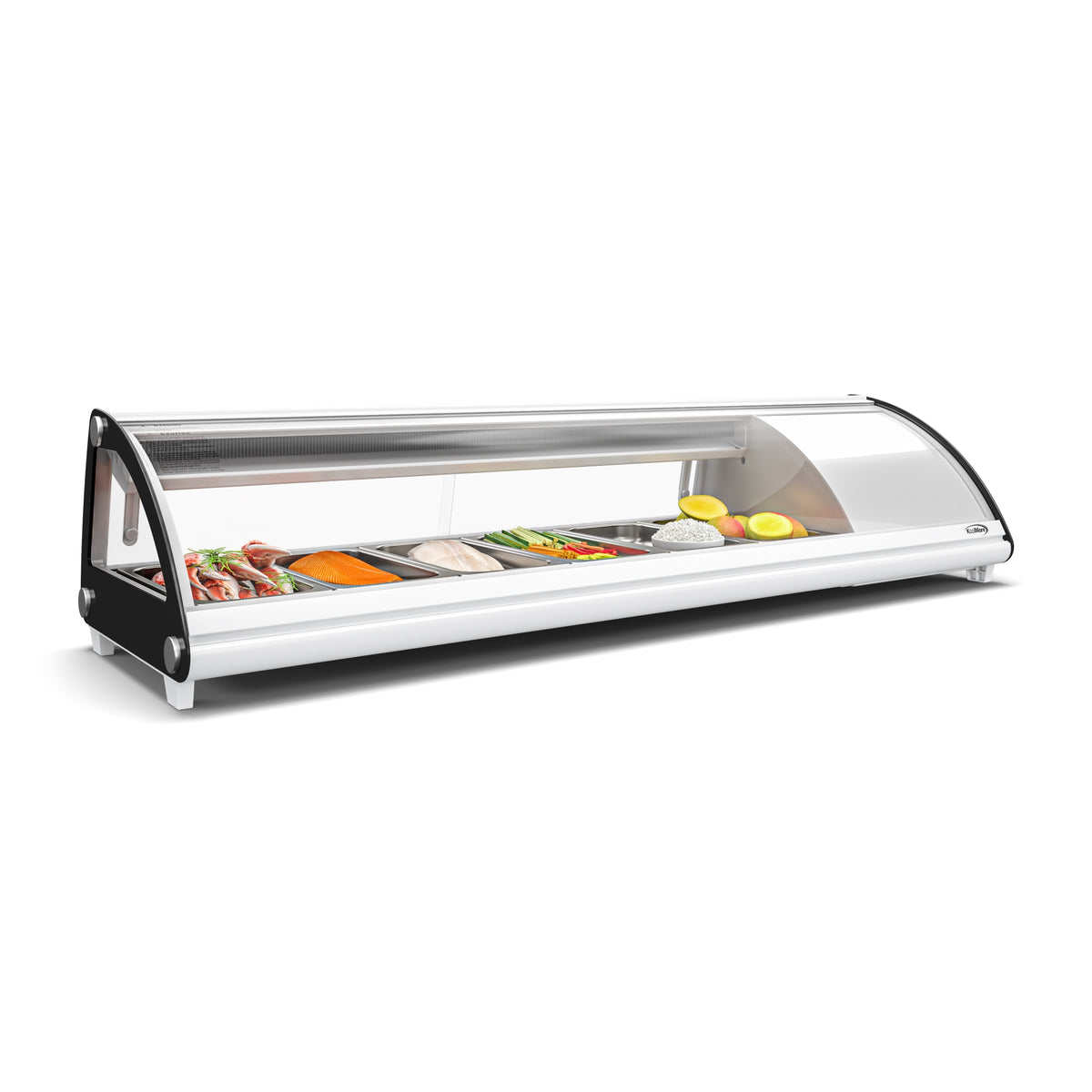 KoolMore KM-SR60-WH 60-Inch Refrigerated Sushi Display Case — 2 Doors, White