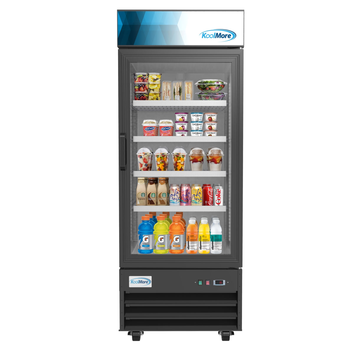 KoolMore MDR-1GD-23C 28-Inch Glass Door Merchandiser Refrigerator — 23 cu. ft., 1 Door