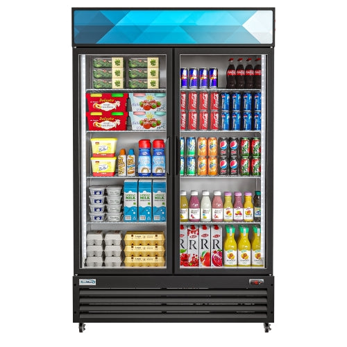 KoolMore MDR-2GD-35C 45-Inch Glass Door Merchandiser Refrigerator — 35 cu. ft., 2 Doors