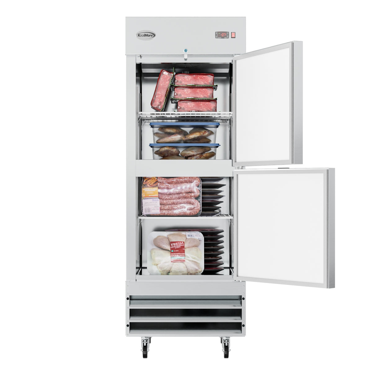 KoolMore RIF-1D-SSHD 29-Inch Reach-In Freezer — 23 cu. ft., 1 Door