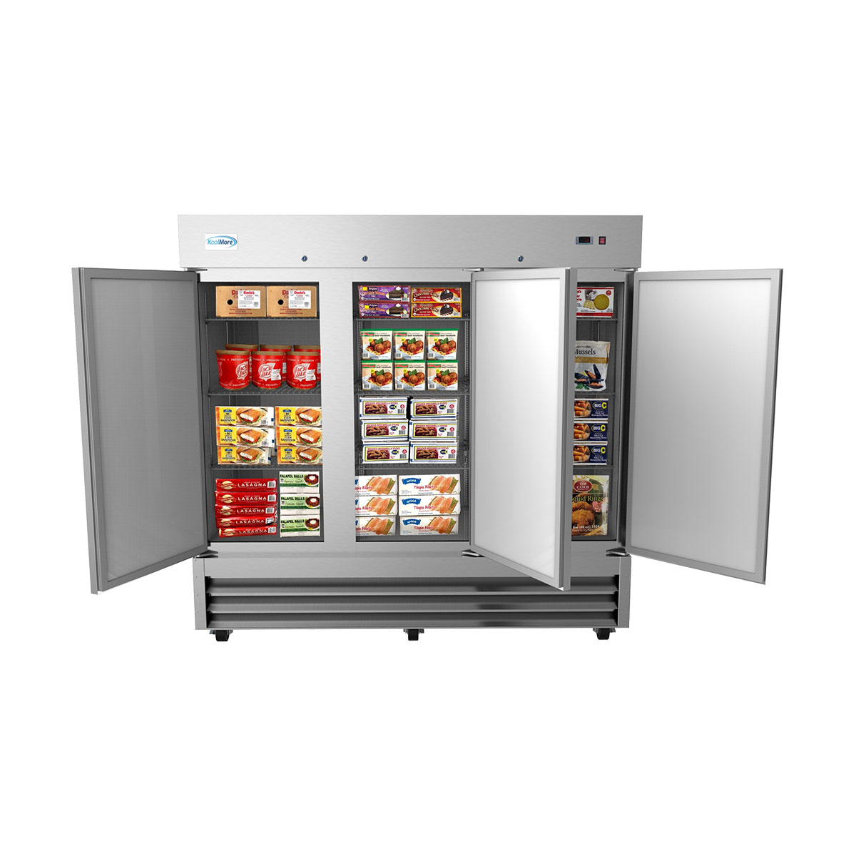 KoolMore RIF-3D-SS 82-Inch Reach-In Freezer — 72 cu. ft., 3 Doors