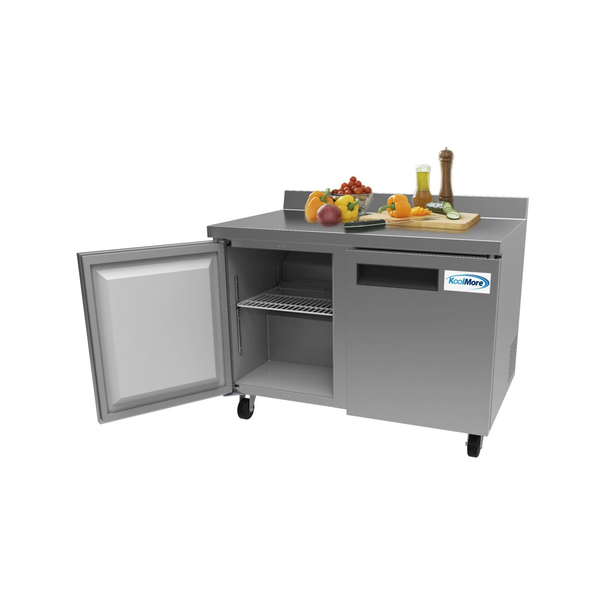 KoolMore RWT-2D-12C 48-Inch Worktop Refrigerator — 12 cu. ft., 2 Doors
