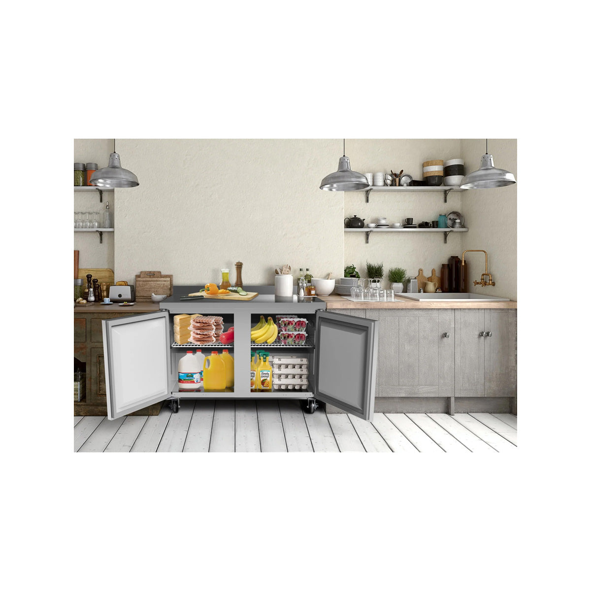 KoolMore RWT-2D-12C 48-Inch Worktop Refrigerator — 12 cu. ft., 2 Doors