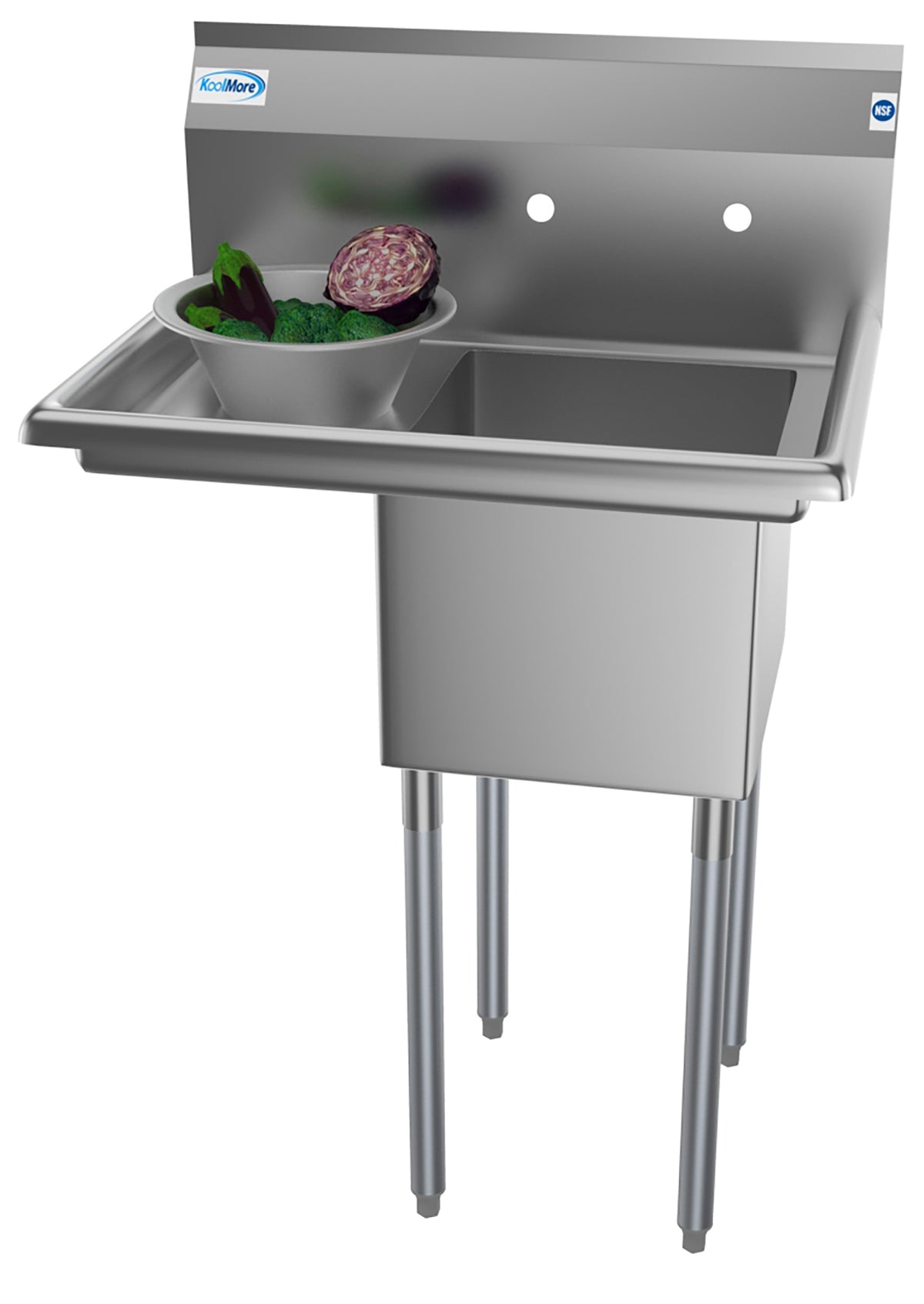 KoolMore SA141611-12L3 29-Inch One Compartment Sink — Stainless-Steel