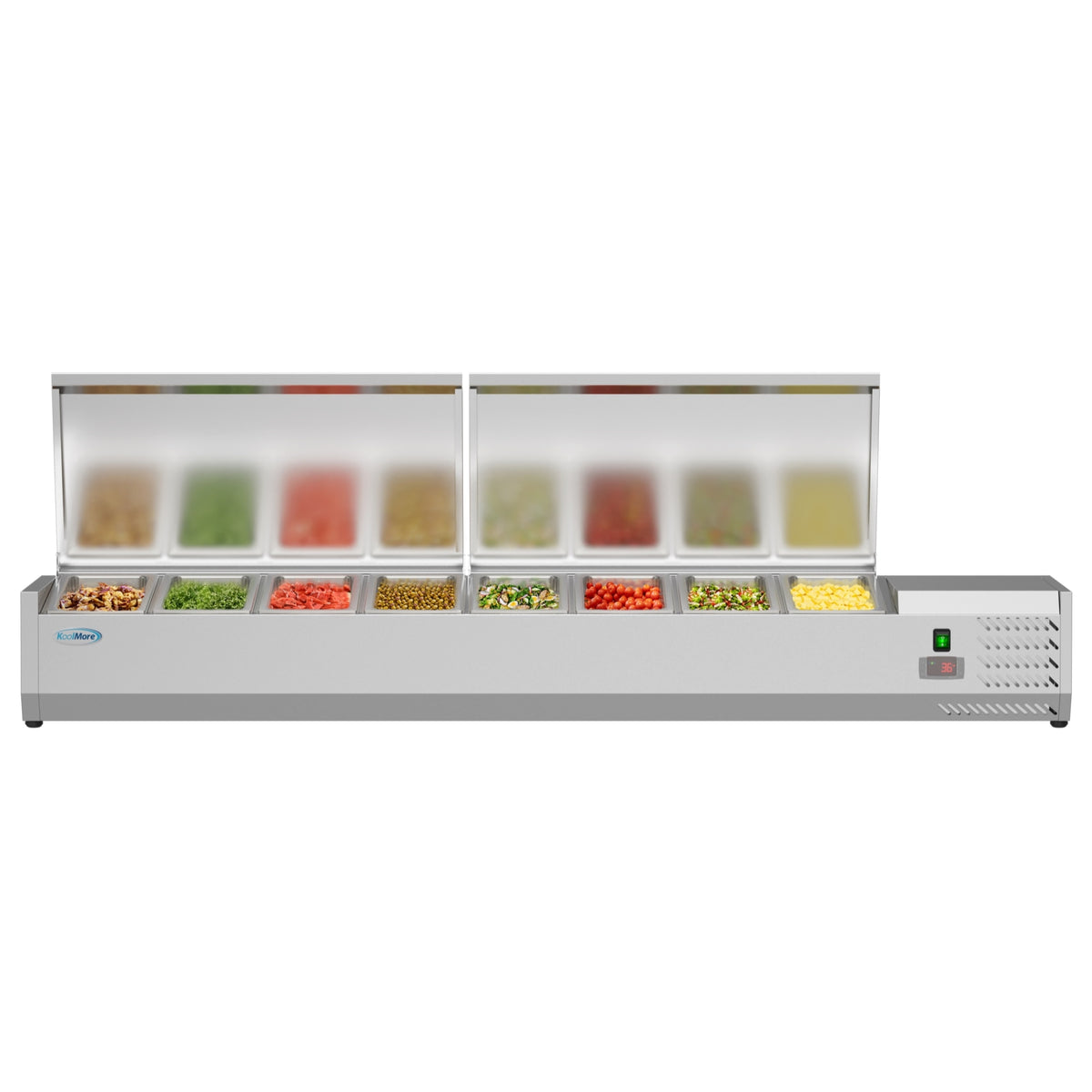 KoolMore SCDC-8P-SSL 71-Inch Refrigerated Condiment Station