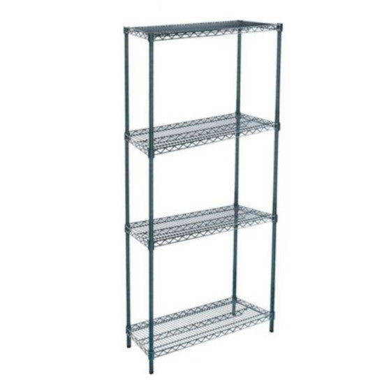 14"D x 30"L x 64"H Green Epoxy Wire Shelving Kit, 4-Shelf, NSF Listed