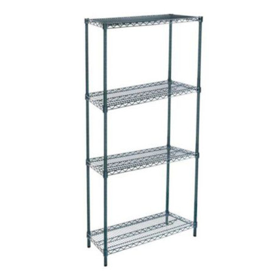 14"D x 36"L x 74"H Green Epoxy Wire Shelving Kit, 4-Shelf, NSF Listed