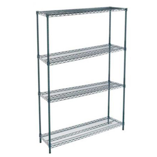 14"D x 54"L x 74"H Green Epoxy Wire Shelving Kit, 4-Shelf, NSF Listed