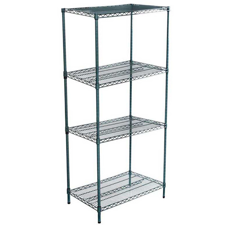 21"D x 30"L x 74"H Green Epoxy Wire Shelving Kit, 4-Shelf, NSF Listed