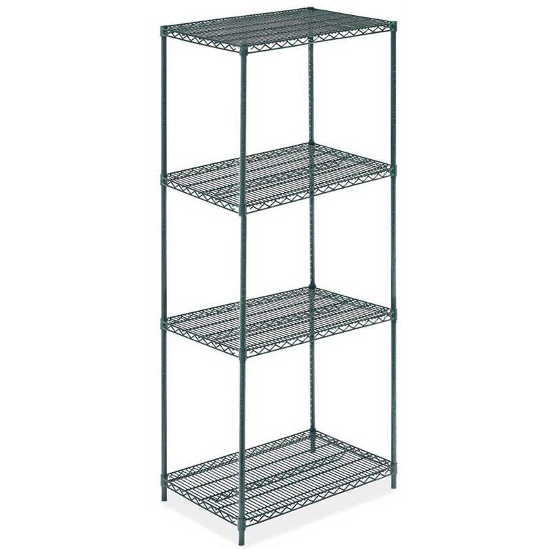 24"D x 30"L x 64"H Green Epoxy Wire Shelving Kit, 4-Shelf, NSF Listed