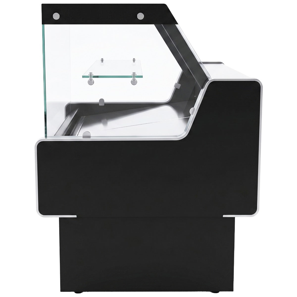 Coldline LDC48-F 48" Refrigerated Flat Straight Glass Fish Display Case with Ice Bin and Drain