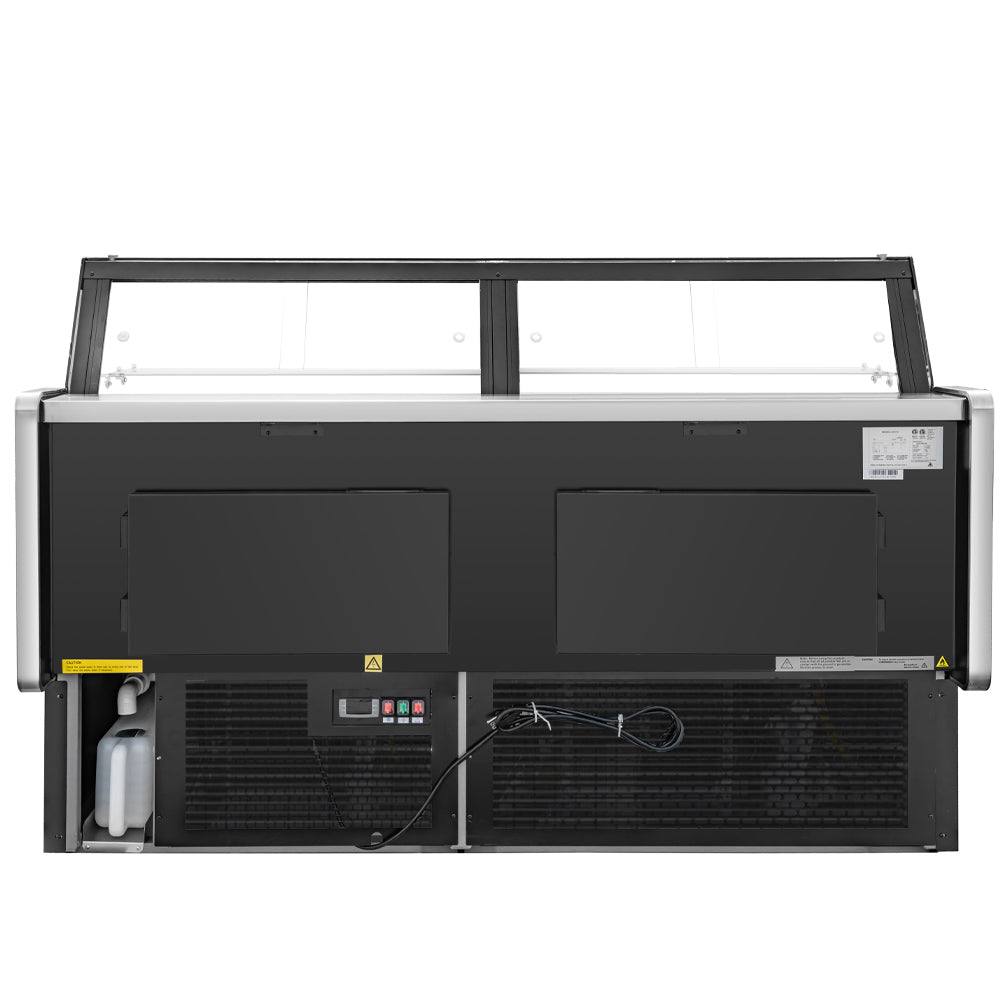 Coldline LDC72 72" Refrigerated Flat Glass Meat Deli Case with Rear Storage