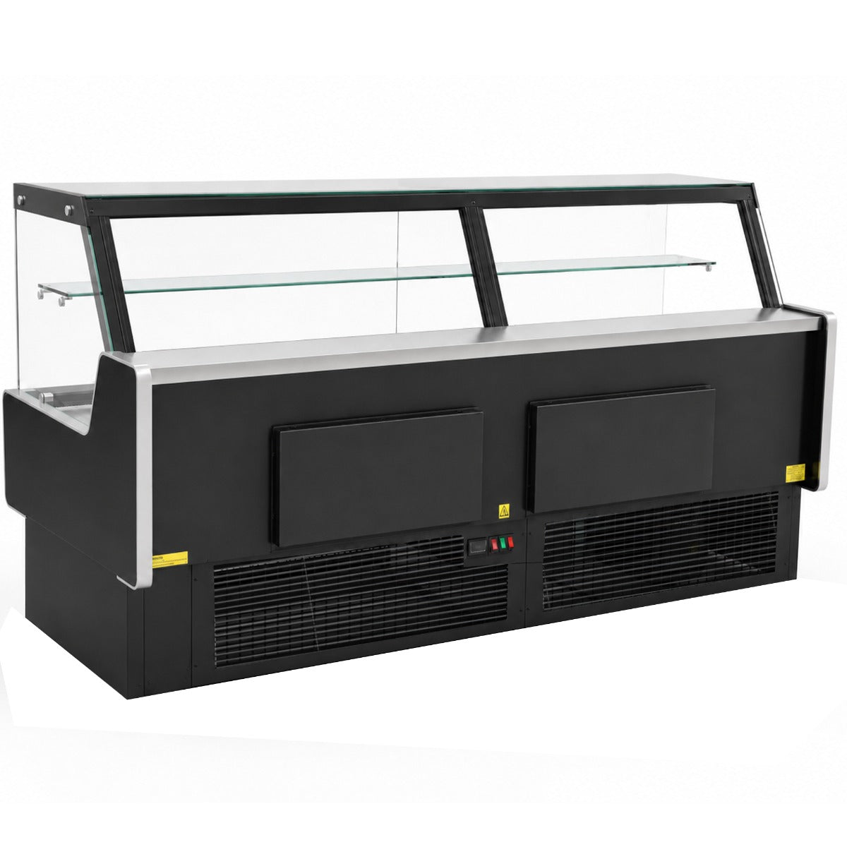 Coldline LDC98 102" Refrigerated Flat Glass Meat Deli Case with Rear Storage