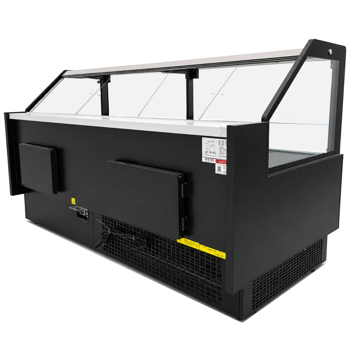 Coldline LDCD102 102" Deep Depth Refrigerated Flat Straight Glass Meat Deli Case with Rear Storage