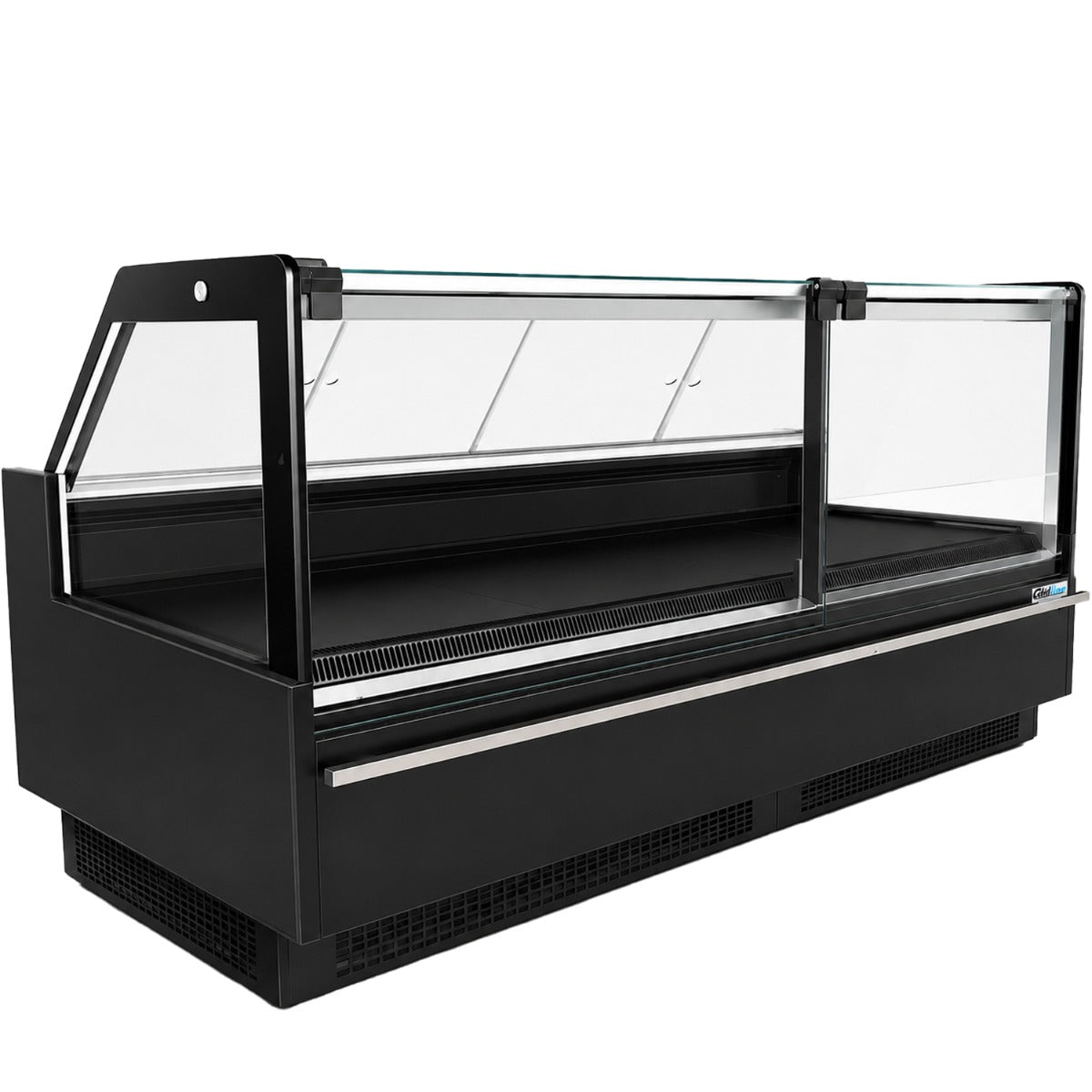 Coldline LDCD102 102" Deep Depth Refrigerated Flat Straight Glass Meat Deli Case with Rear Storage