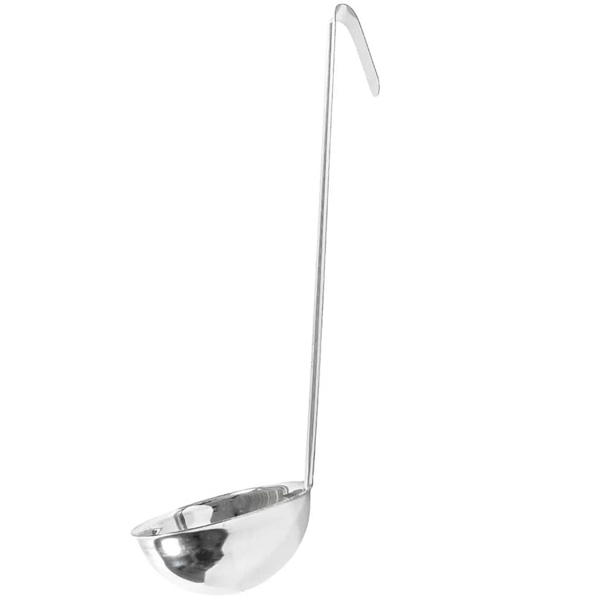 Winco LDI-8 One-Piece Stainless Steel 8 oz LDI Series Serving Ladle w/ 12 1/2" Long Handle | 6 to 8 oz